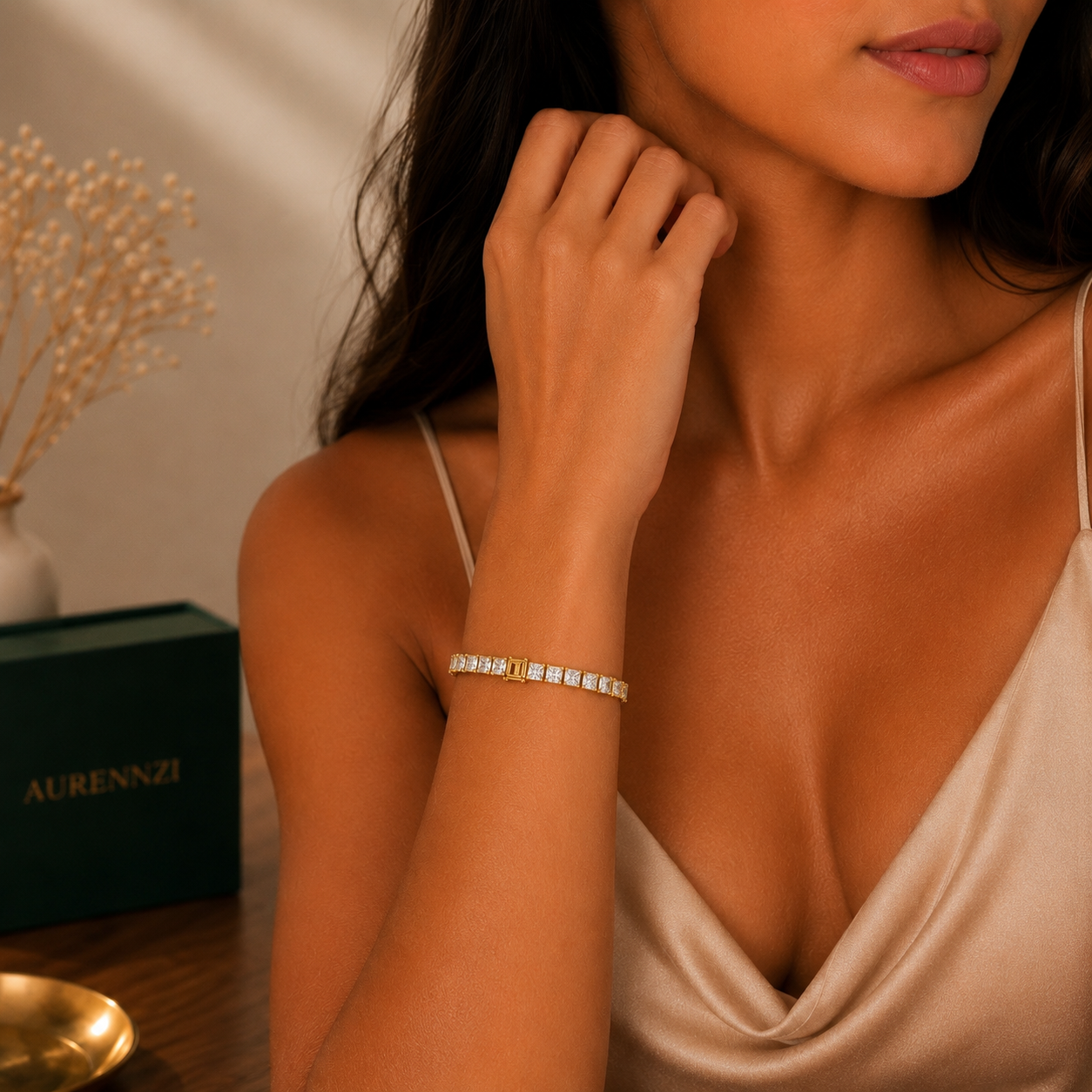 Pulseira Riviera Carrê com Fecho Gaveta